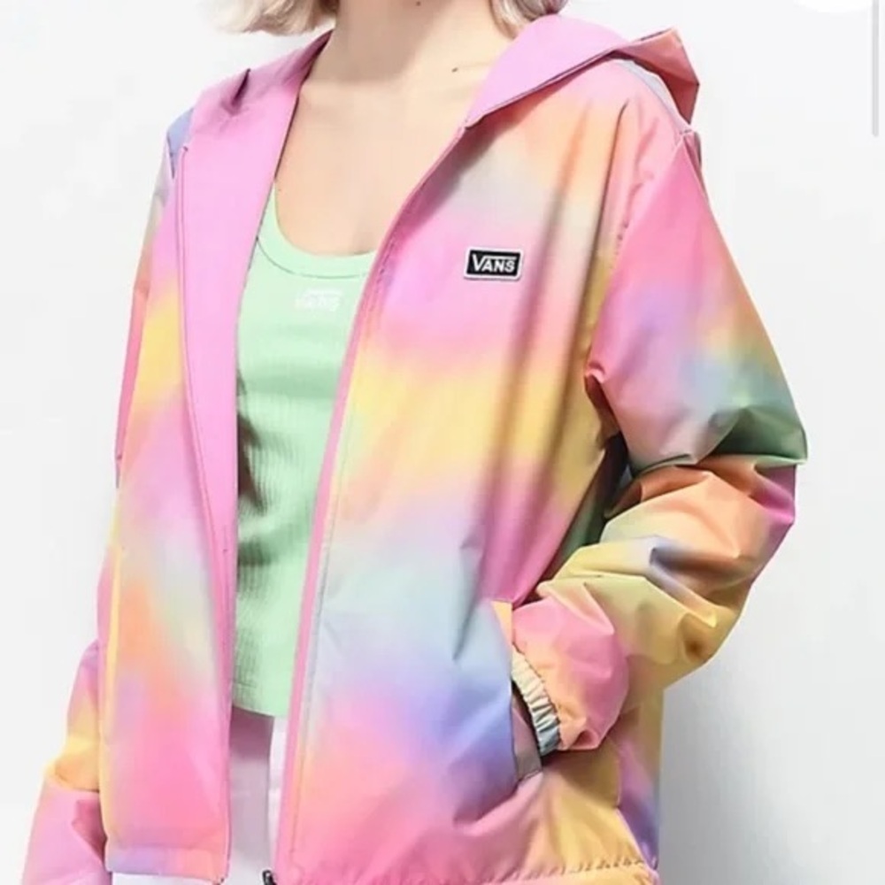 Vans Rainbow/Pink reversible windbreaker size small